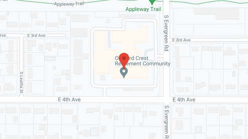 Map of the neighborhood around Orchard Crest Retirement Community