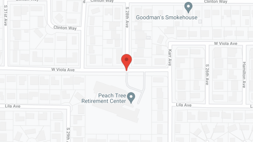 Map of the neighborhood around Peach Tree Retirement Center