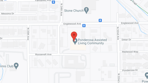 Map of the neighborhood around Ponderosa Retirement Center
