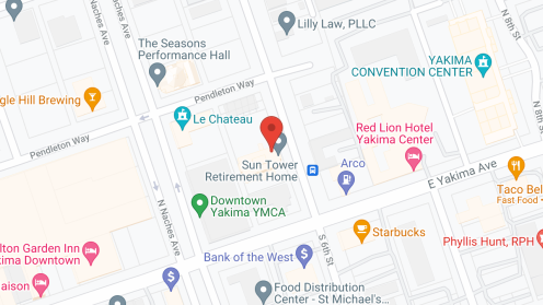 Map of the neighborhood around Sun Tower