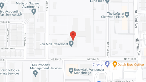 Map of the neighborhood around Van Mall