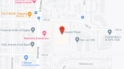 Map of the neighborhood around Everett Plaza