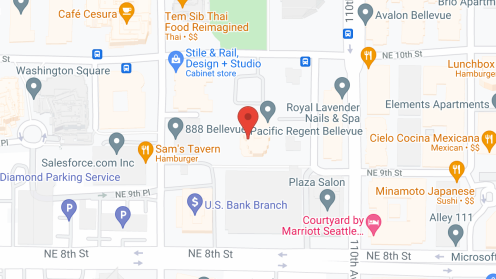 Map of the neighborhood around Pacific Regent Bellevue by Cogir