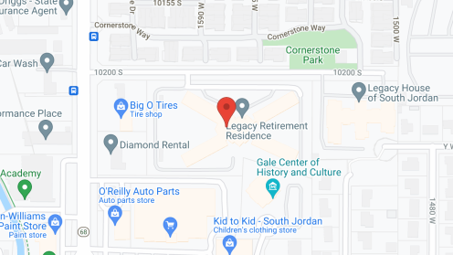 Map of the neighborhood around Legacy Retirement Residence