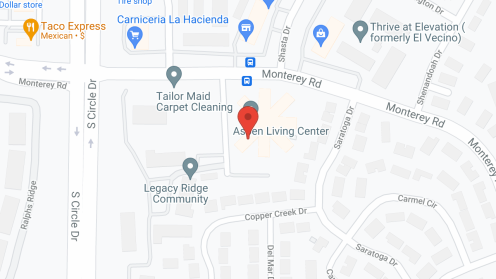 Map of the neighborhood around Aspen Living Center