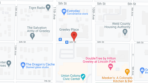 Map of the neighborhood around Greeley Place