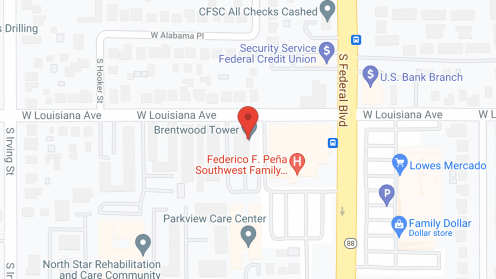 Map of the neighborhood around Brentwood Tower