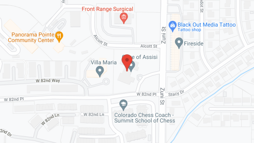Map of the neighborhood around Clare of Assisi Place