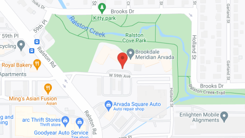 Map of the neighborhood around Brookdale Meridian Arvada
