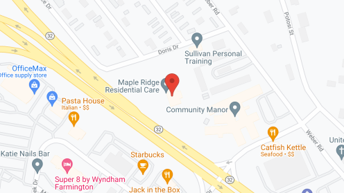 Map of the neighborhood around Maple Ridge Residential Care