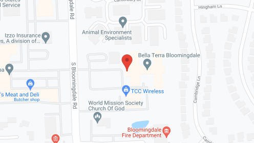 Map of the neighborhood around Bella Terra Bloomingdale