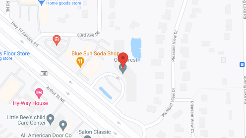 Map of the neighborhood around Oak Crest Retirement Community