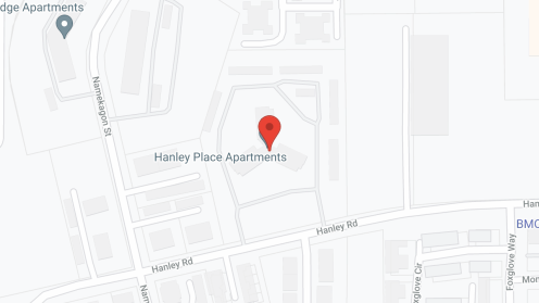 Map of the neighborhood around Hanley Place