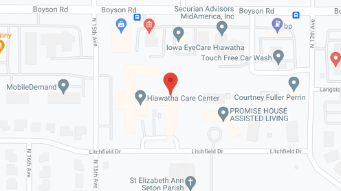 Map of the neighborhood around Hiawatha Care Ctr