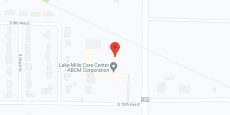 Mills Harbour and Lake Mills Care Center in google map