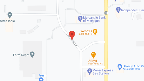 Map of the neighborhood around Green Acres - Ionia