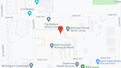 Map of the neighborhood around The Bellaire Senior Living