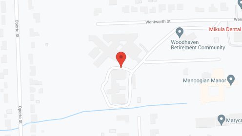 Map of the neighborhood around The Woodhaven Retirement Community