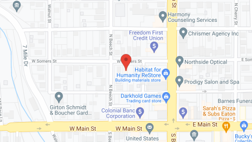 Map of the neighborhood around Oak Tree Manor