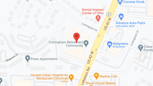 Map of the neighborhood around Cottingham Retirement Community