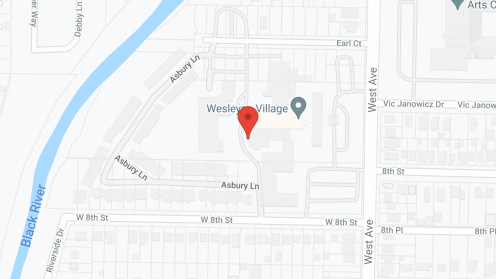 Map of the neighborhood around Wesleyan Village