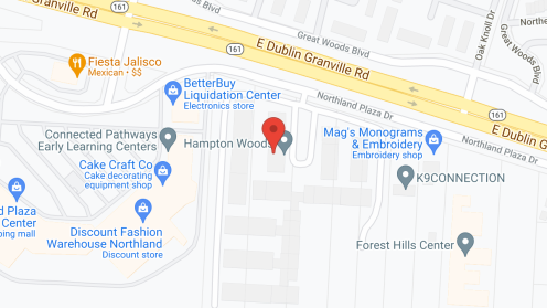 Map of the neighborhood around Hampton Woods