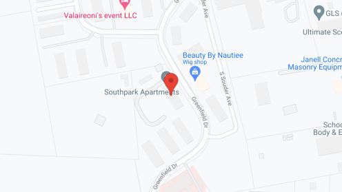 Map of the neighborhood around Southpark Apartments
