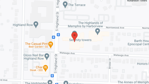 Map of the neighborhood around SerenityTowers