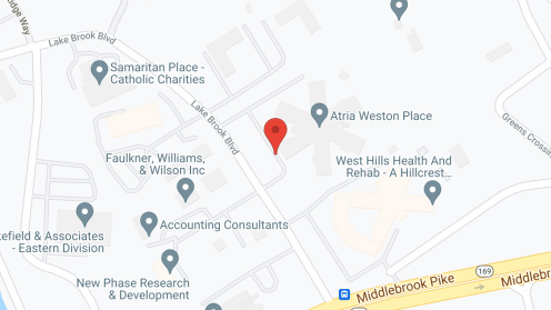 Map of the neighborhood around Atria Weston Place