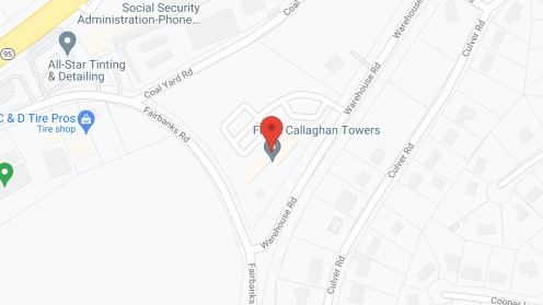 Map of the neighborhood around Frank Callaghan Towers