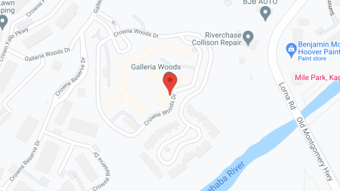 Map of the neighborhood around Galleria Woods, a CCRC