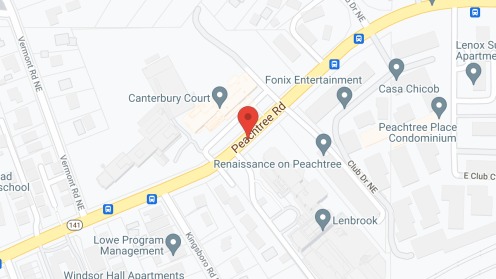 Map of the neighborhood around Lenbrook a CCRC