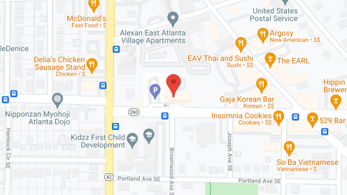 Map of the neighborhood around Branan Towers