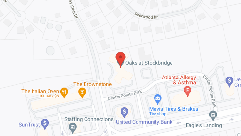 Map of the neighborhood around Oaks at Stockbridge