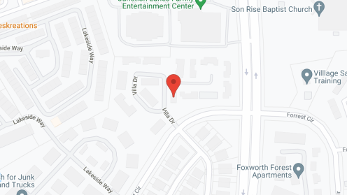 Map of the neighborhood around Shenandoah Villas