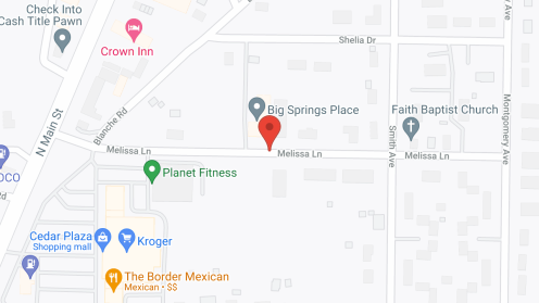 Map of the neighborhood around Big Springs Village