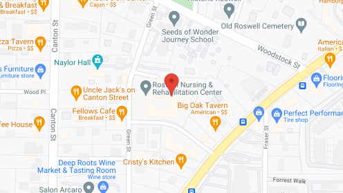 Map of the neighborhood around Roswell Nursing and Rehab Ctr