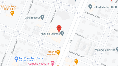 Map of the neighborhood around Trinity on Laurens