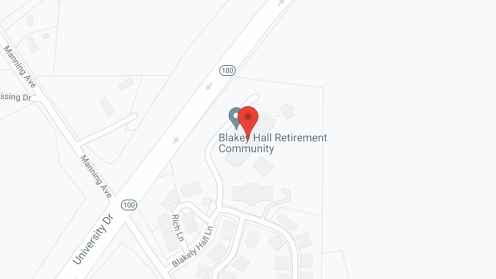 Map of the neighborhood around Blakey Hall Retirement Community