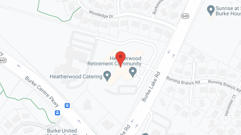 Map of the neighborhood around Heatherwood Retirement Community