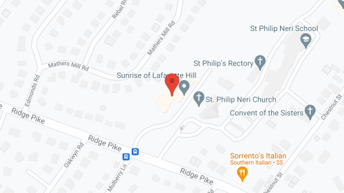 Map of the neighborhood around Sunrise of Lafayette Hill