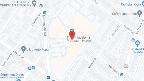 Map of the neighborhood around The Philadelphia Protestant Home