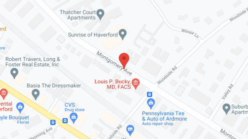 Map of the neighborhood around Sunrise of Haverford
