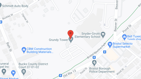 Map of the neighborhood around Grundy Towers