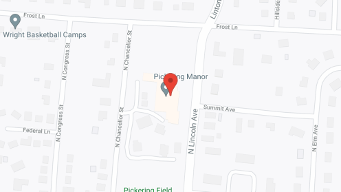 Map of the neighborhood around Pickering Manor a CCRC