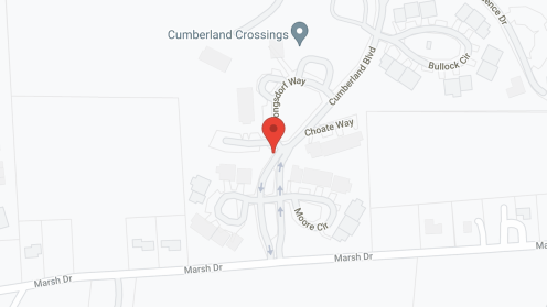 Map of the neighborhood around Cumberland Crossings a CCRC