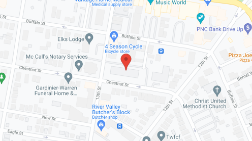 Map of the neighborhood around Franklin Towers