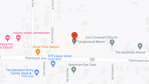 Map of the neighborhood around Tanglewood Manor