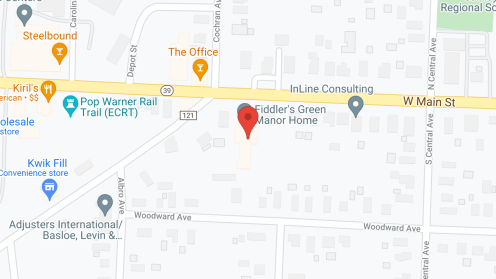Map of the neighborhood around Fiddler's Green Manor Home