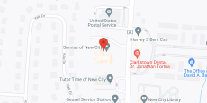 Sunrise of New City in google map